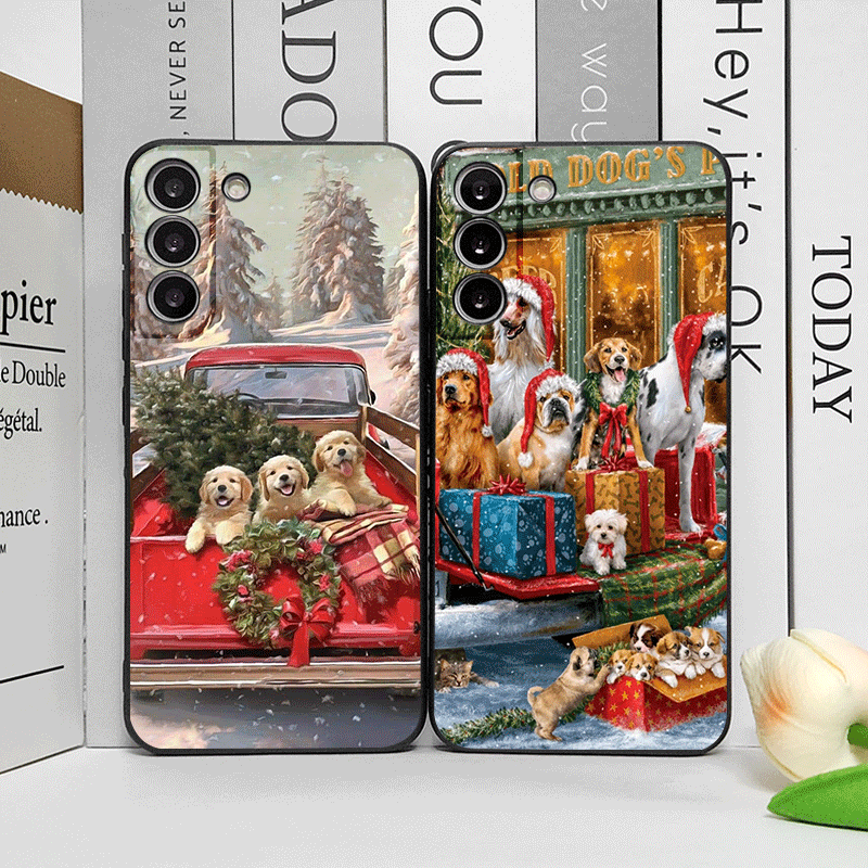 Phone Cases Motorola - Christmas Trucks Cartoon Dog Pattern Phone