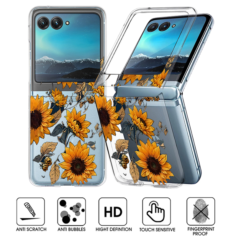 Phone Cases Motorola - Sunflowers Pattern Clear Phone Case For