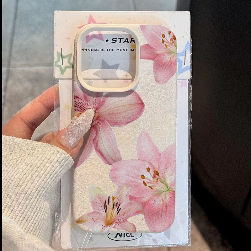 Phone Cases For Samsung - Pink Lily Lychee Texture Phone Case