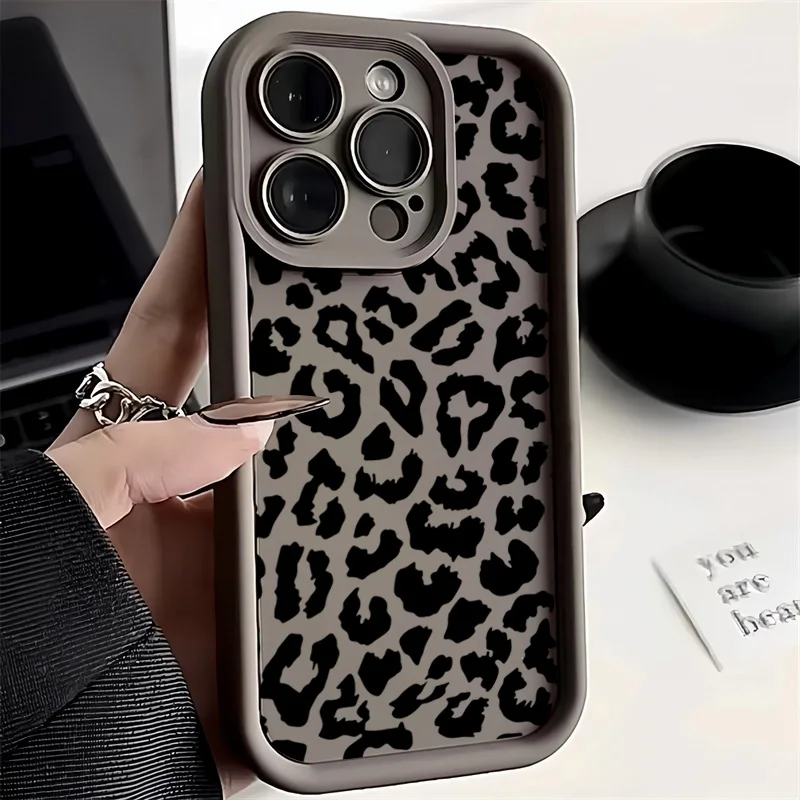 Black Leopard Print Pattern Si - Phone Cases Rhode recension och pris
