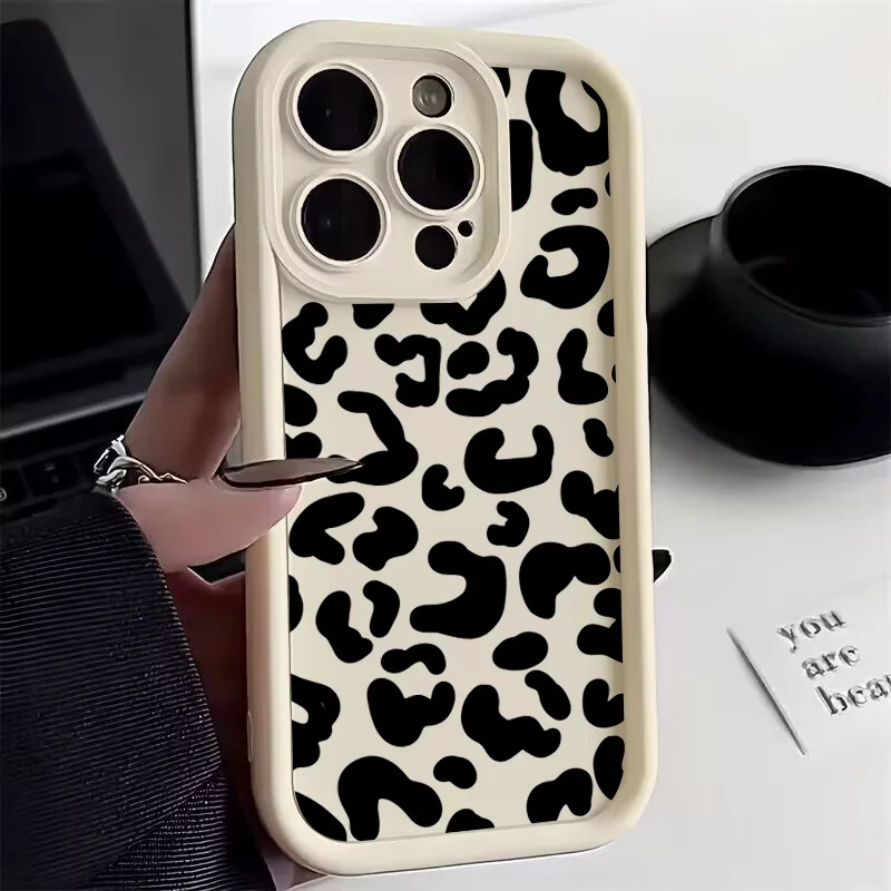 Black Leopard Print Pattern Si - Phone Cases Rhode recension och pris