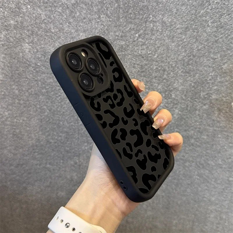 Black Leopard Print Pattern Si - Phone Cases Rhode recension och pris