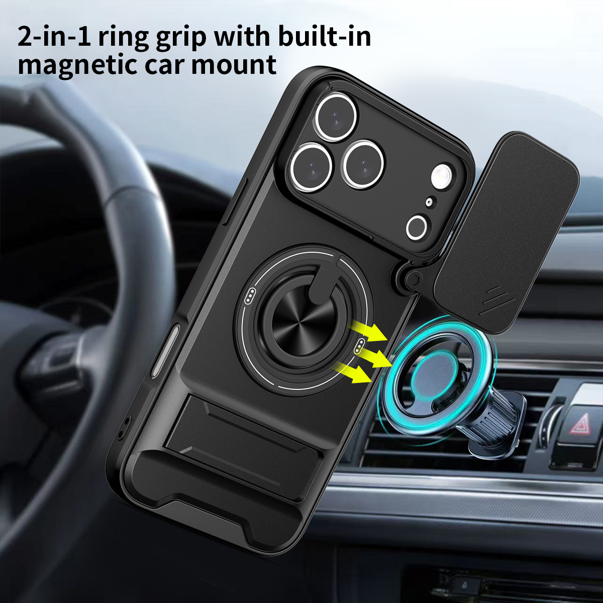 Magnetic Phone Case for IPhone - Ring Stand Case recension och pris