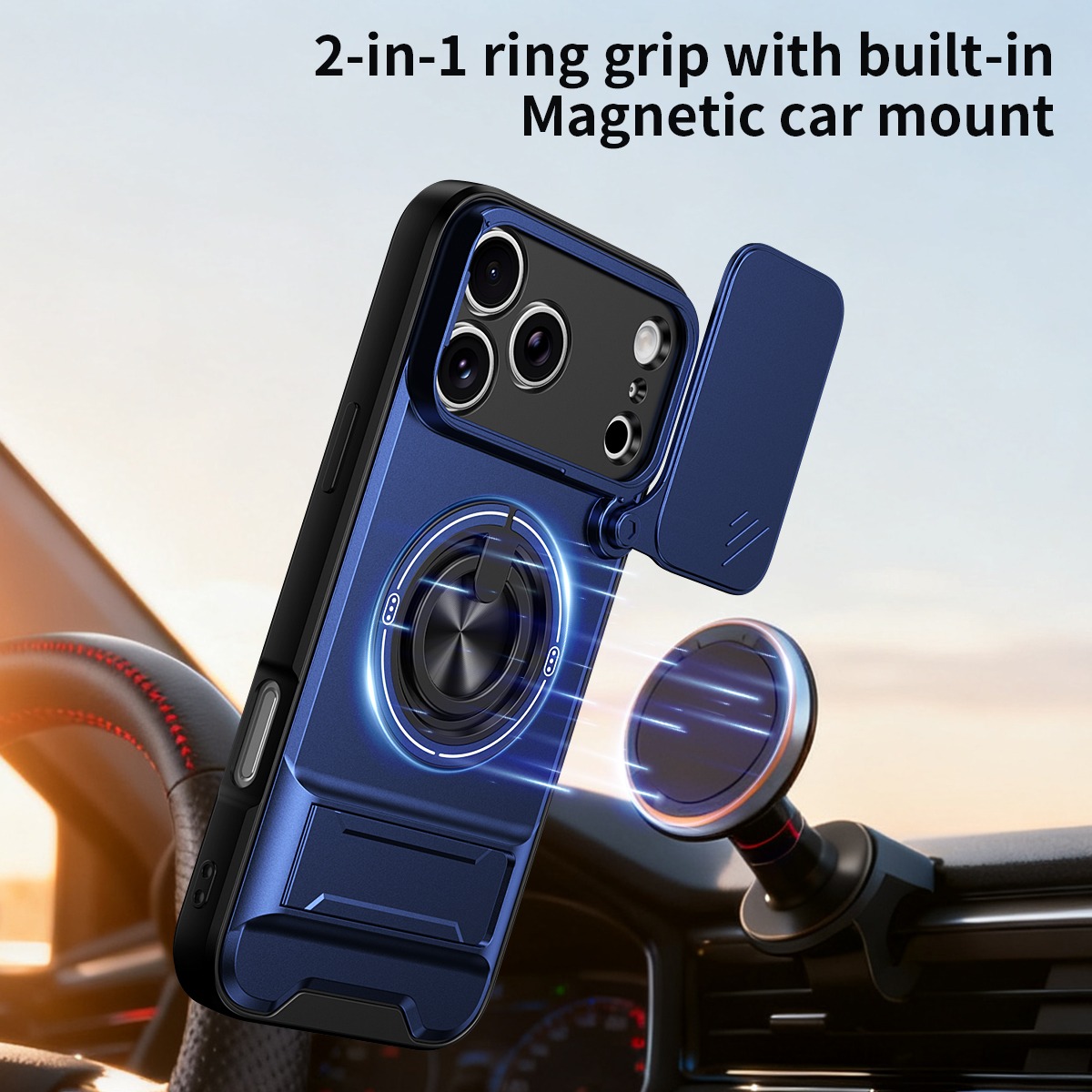 Luxury 360 Rotating Magnetic R - Ring Stand Case recension och pris