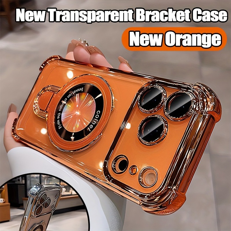 Luxury Clear  Plating Phone Ca - Ring Stand Case recension och pris