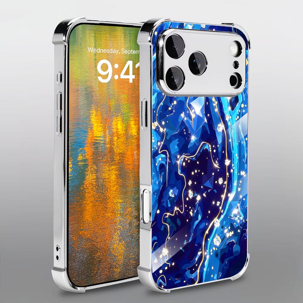 Elegant Deep Blue texture glas - Phone Cases Rhode recension och pris