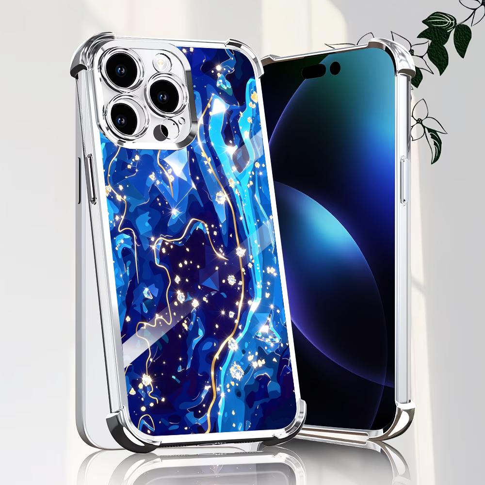 Elegant Deep Blue texture glas - Phone Cases Rhode recension och pris