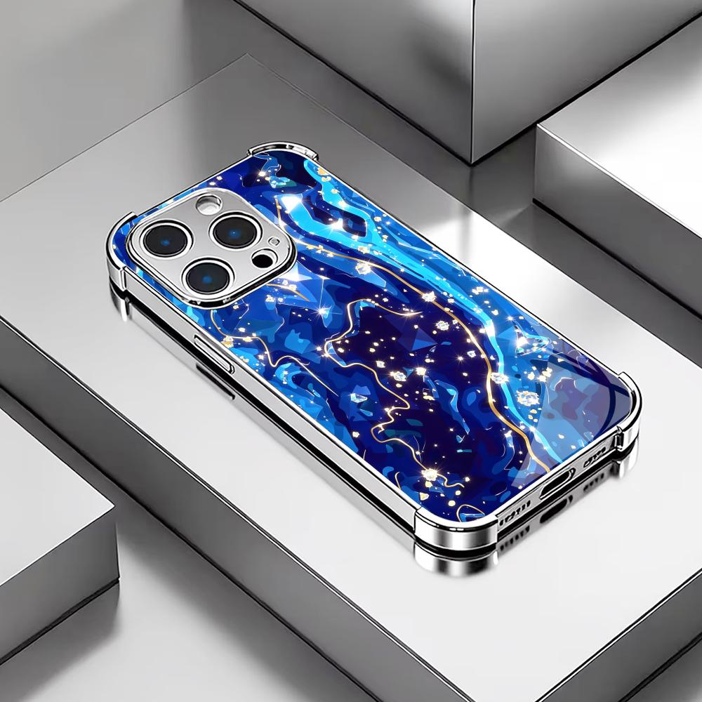 Elegant Deep Blue texture glas - Phone Cases Rhode recension och pris