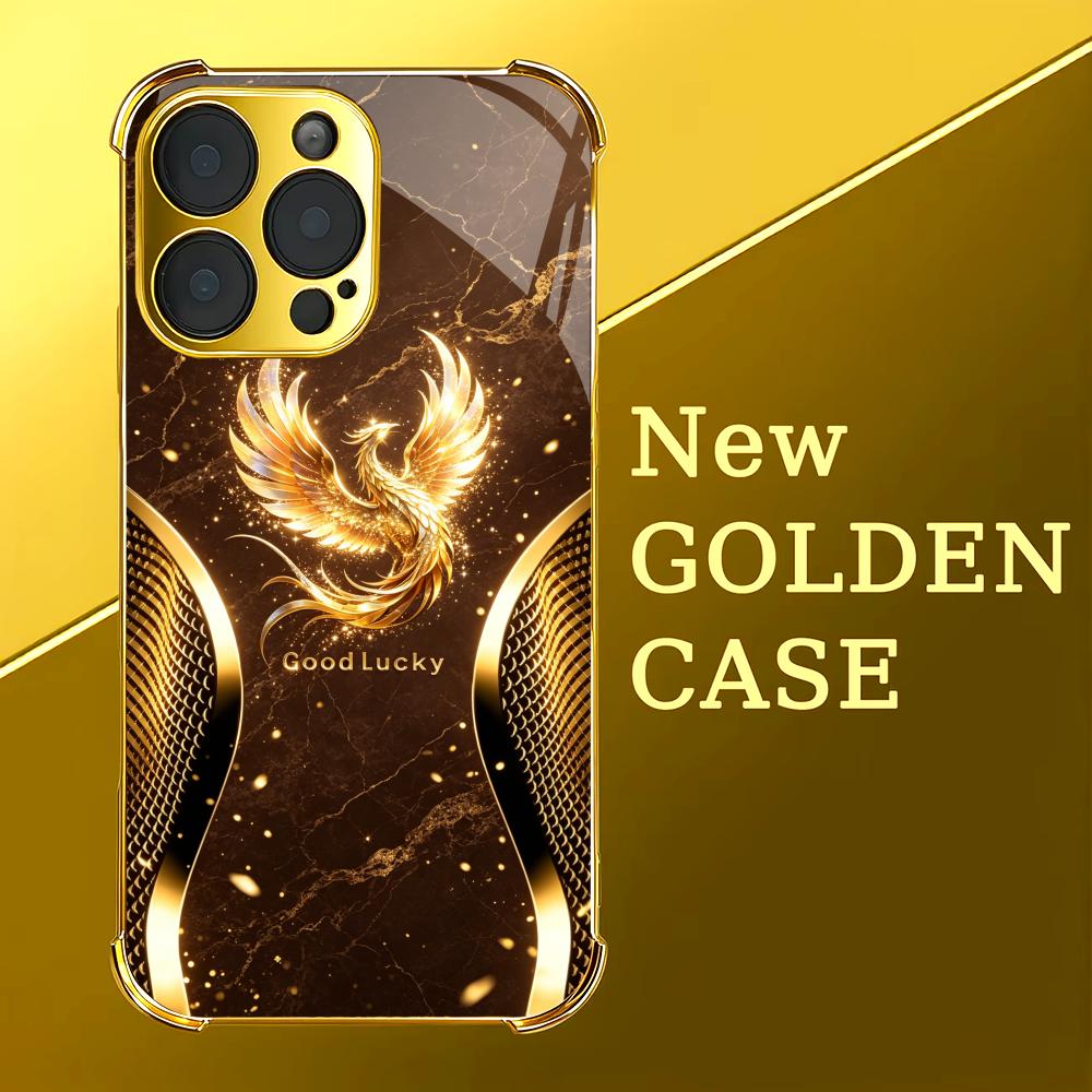 Stylish Golden Phoenix glass p - Phone Cases Rhode recension och pris