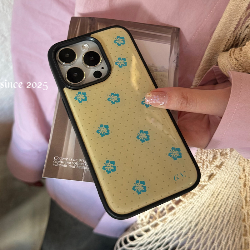 Korean Ins Blue Flowers Polka  - Phone Cases Korean recension och pris