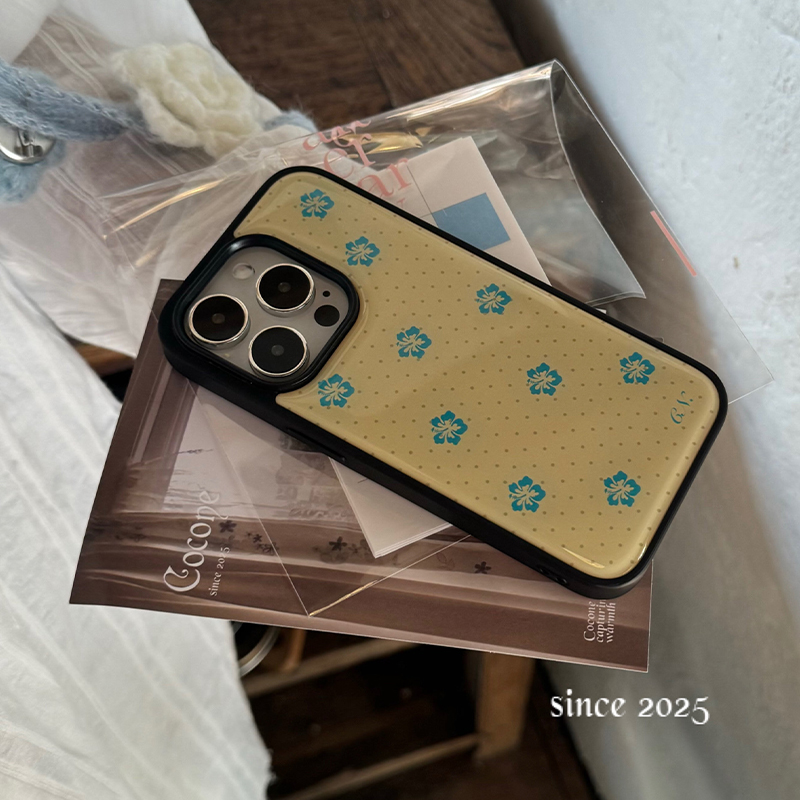 Korean Ins Blue Flowers Polka  - Phone Cases Korean recension och pris