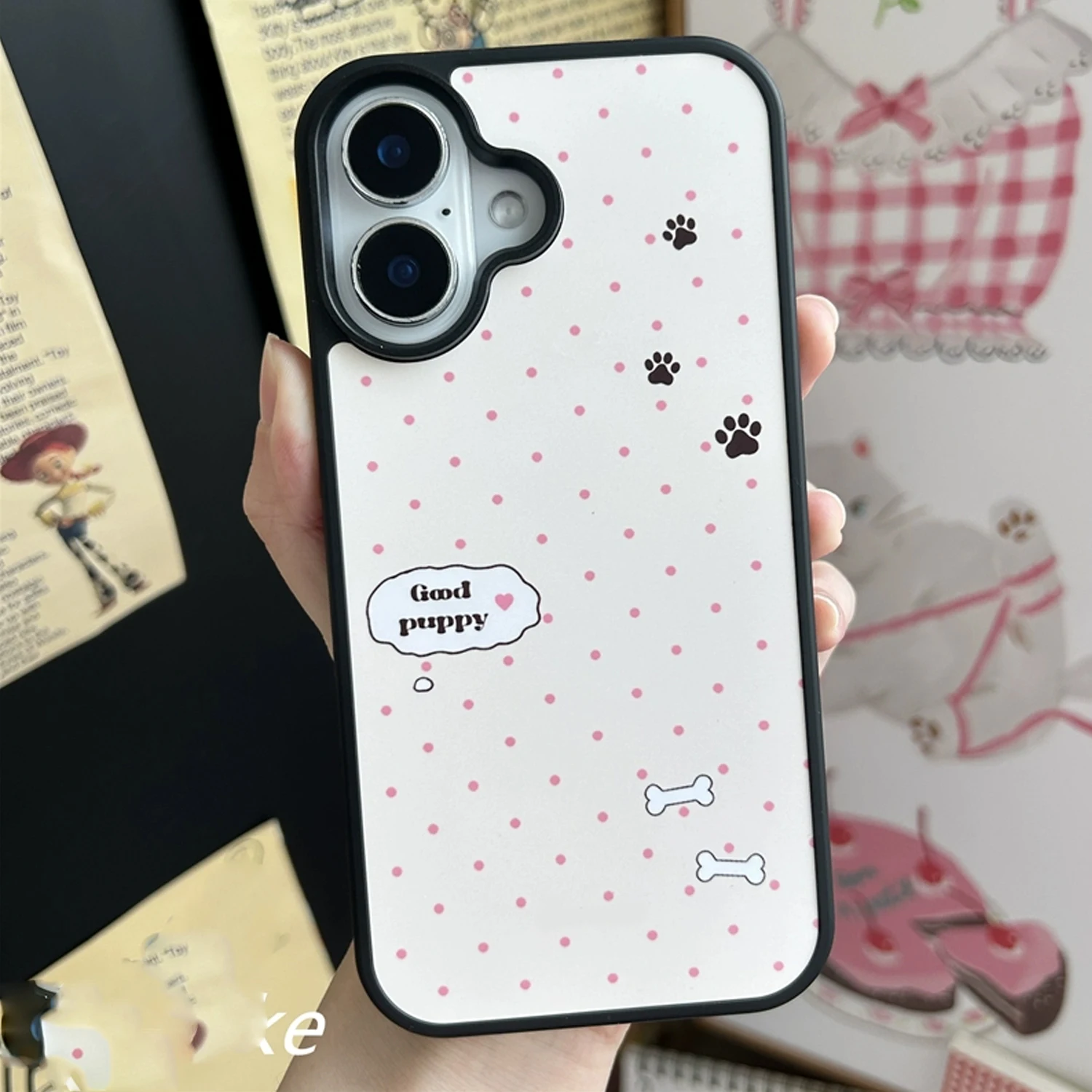 INS Pink Wave Point Good Puppy - Phone Cases With Stand recension och pris