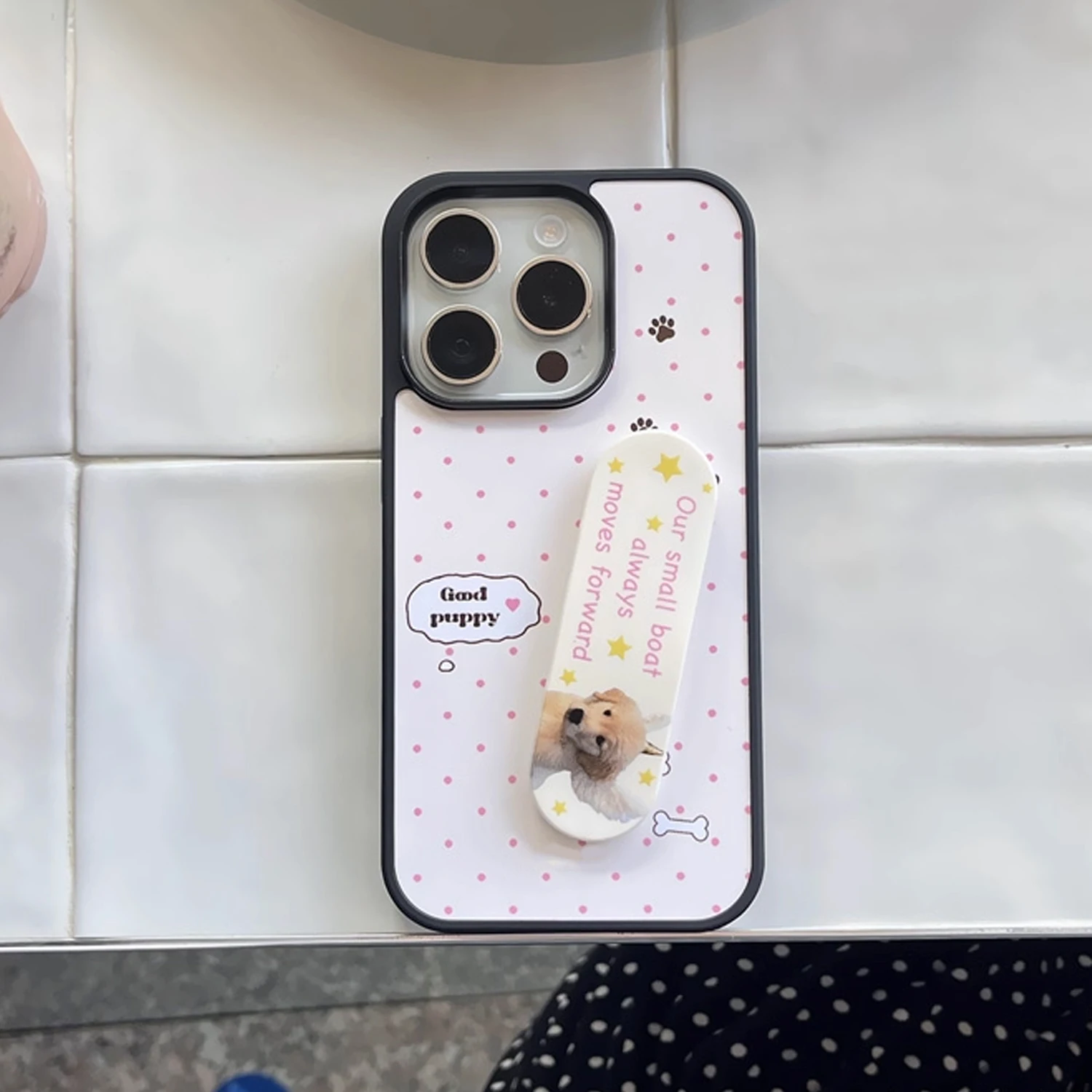 INS Pink Wave Point Good Puppy - Phone Cases With Stand recension och pris