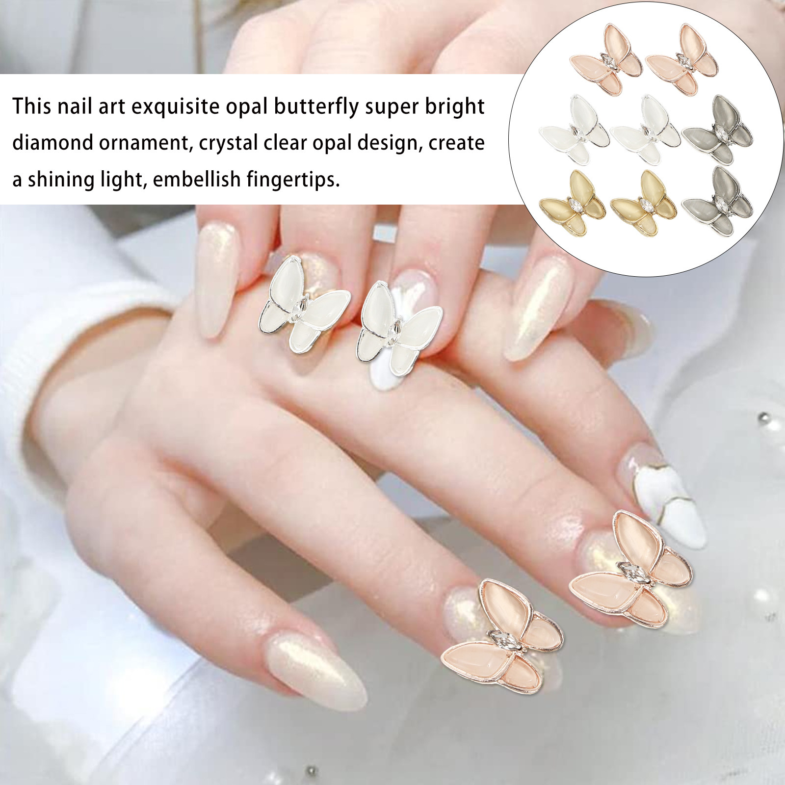 1Set Butterfly Zircon Nail Stu - Phone Cases Europe recension och pris