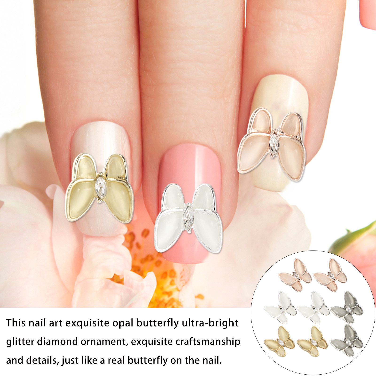 1Set Butterfly Zircon Nail Stu - Phone Cases Europe recension och pris