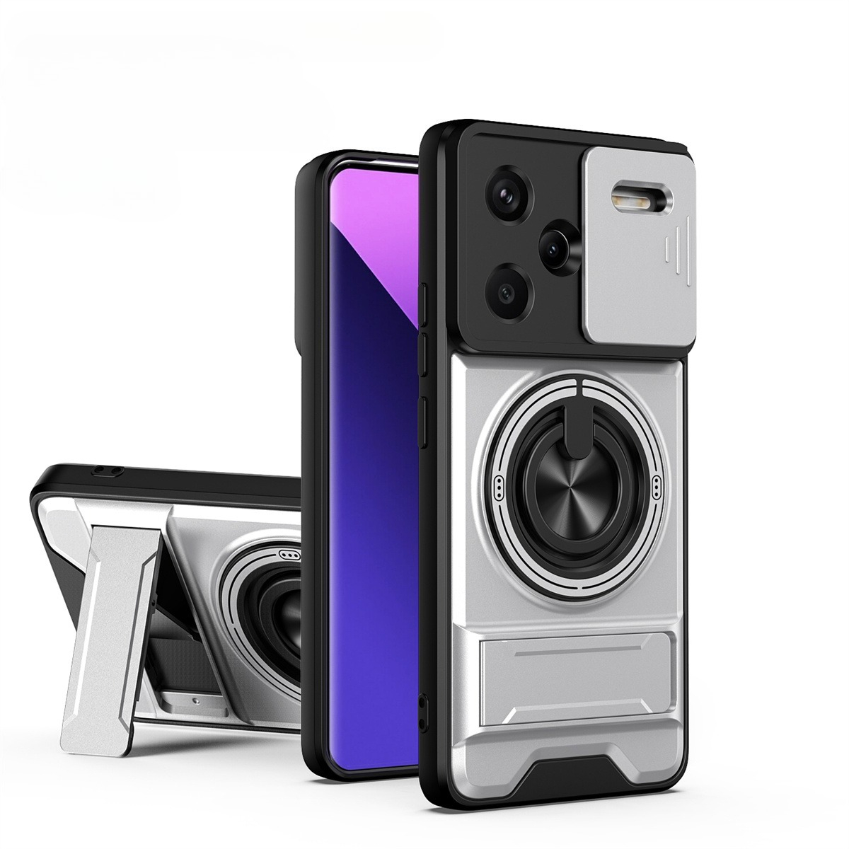 Lens Slide Camera Phone Case f - Ring Stand Case recension och pris