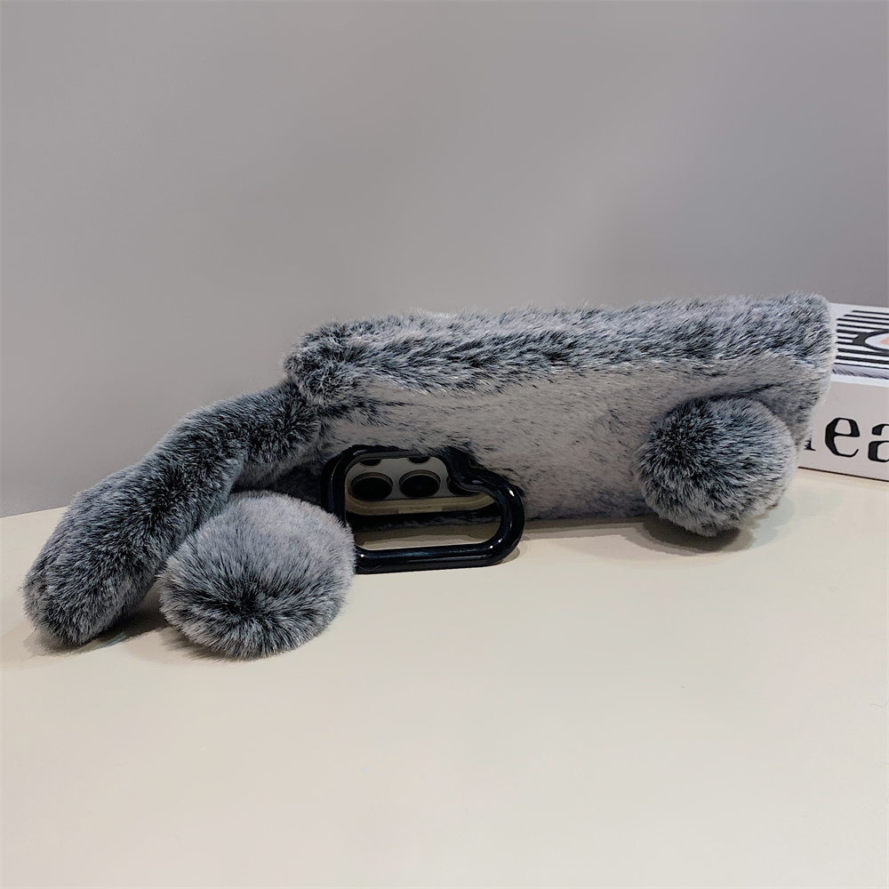 Cute Rabbit Ears Fluffy Stand  - Phone Cases For Samsung recension och pris